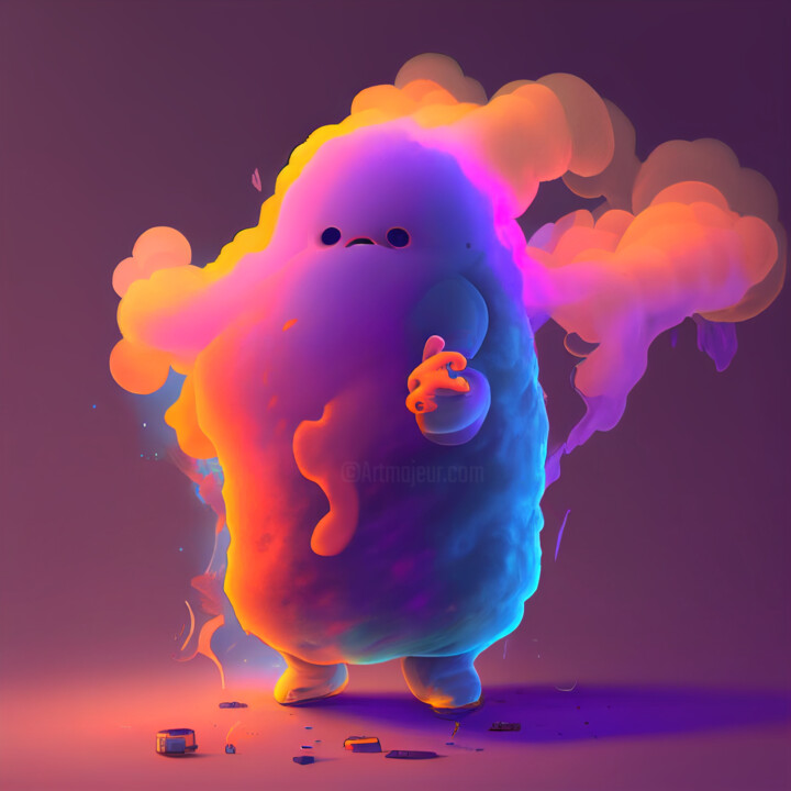 Digitale Kunst mit dem Titel "Blobpinky from the…" von Kenny Landis, Original-Kunstwerk, KI-generiertes Bild