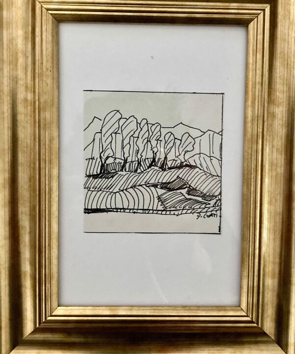 Les six arbres Drawing, 8.3x6.3 in