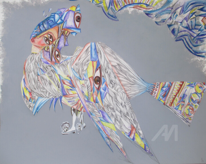"Creating a New Self." 图画, 15.8x19.7 in