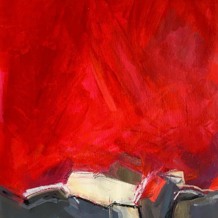 Drawing titled "SUNSET" by Laura Treimane Saulaja, Original Artwork, Acrylic