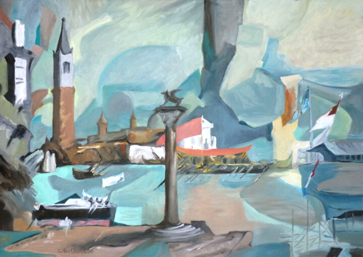 Venise paramnésique 绘画, 18.1x25.6 in