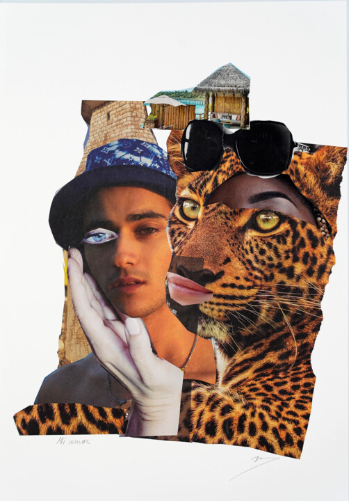 Arts numériques intitulée "Querida mía" par Blas Parra, Œuvre d'art originale, Collage numérique Monté sur Autre panneau rig…