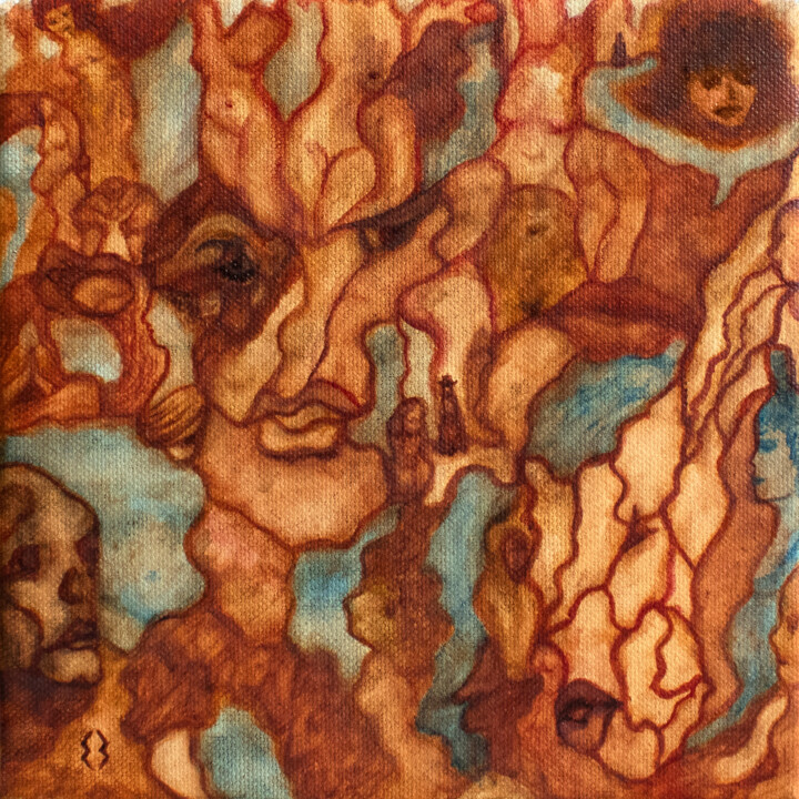 绘画,  7.9x7.9 in 