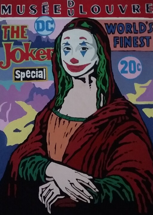 Mona Lisa Joker 绘画, 27.6x19.7 in