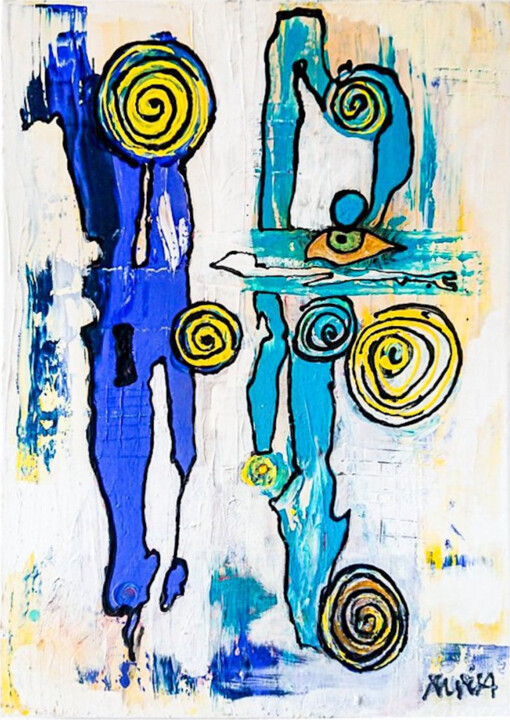 Peinture intitulée "L'oeil" par Georges Lievre, Œuvre d'art originale, Acrylique