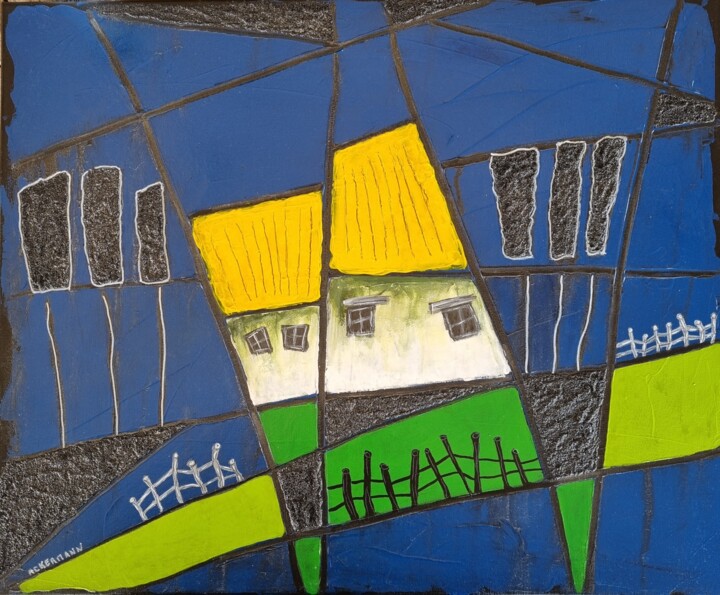 les 2 maisons 绘画, 19.7x24 in