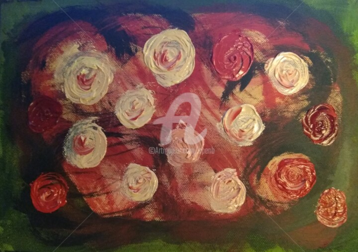 Painting titled "Graphismes" by Colette Pennarun, Original Artwork, Oil