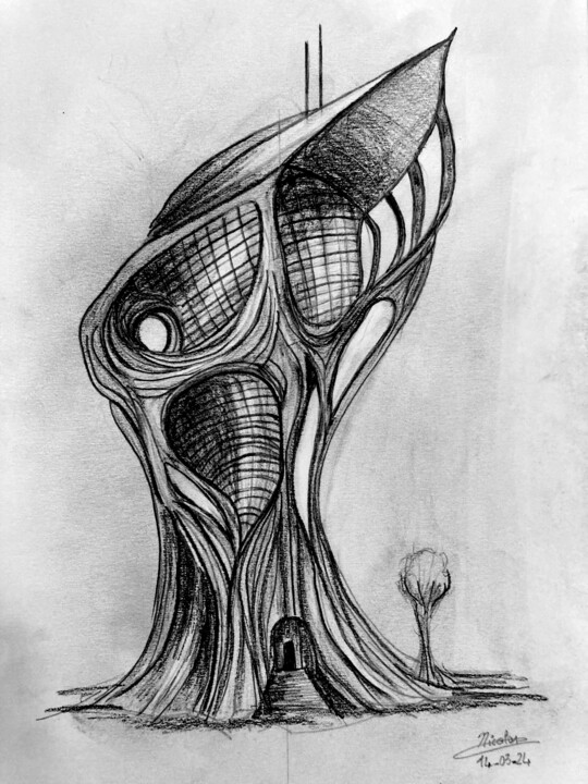 Tree Medical Center Drawing, 11.7x8.3 in