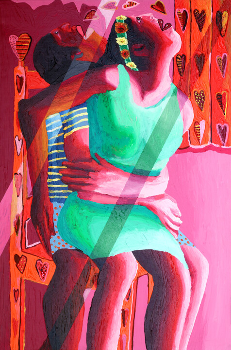 man woman arts contemporary modern art israeli artist israel 绘画, 47.2x31.5 in
