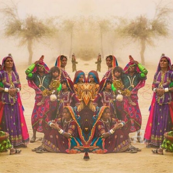 数字艺术 标题为“Colours of women” 由Ahmed Khan, 原创艺术品, 2D数字工作