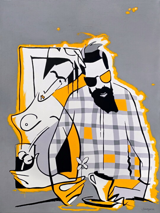 Saffron dream with Frida 绘画, 47.2x35.4 in