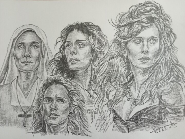 Illustration de la série tv Les combattantes réalisé aux cra 图画, 11.7x16.5 in