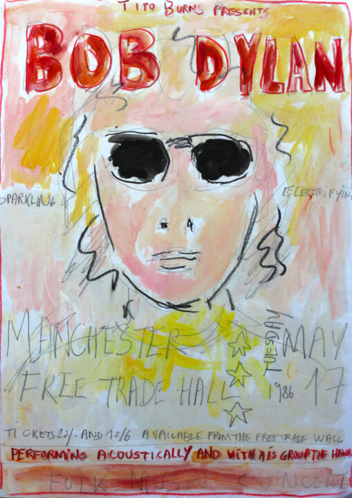 Dylan concert 绘画, 11.8x8.3 in