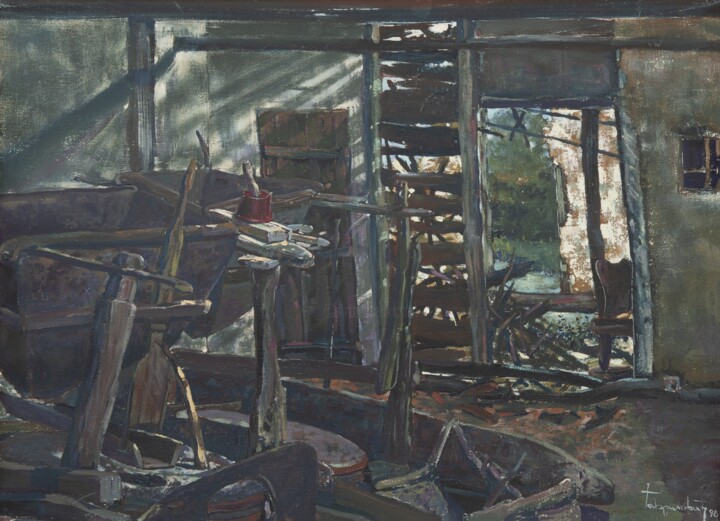 Painting titled "An old mill" by Darko Gavrilovic, Original Artwork, Oil