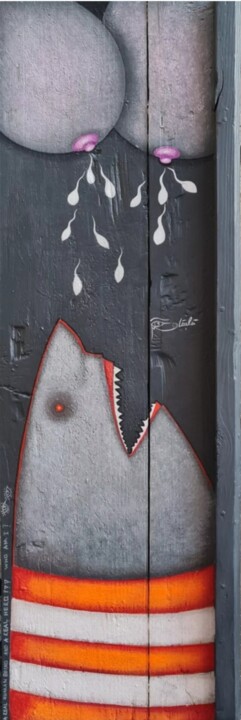 Hungry Shark II 绘画, 40.6x13.8 in