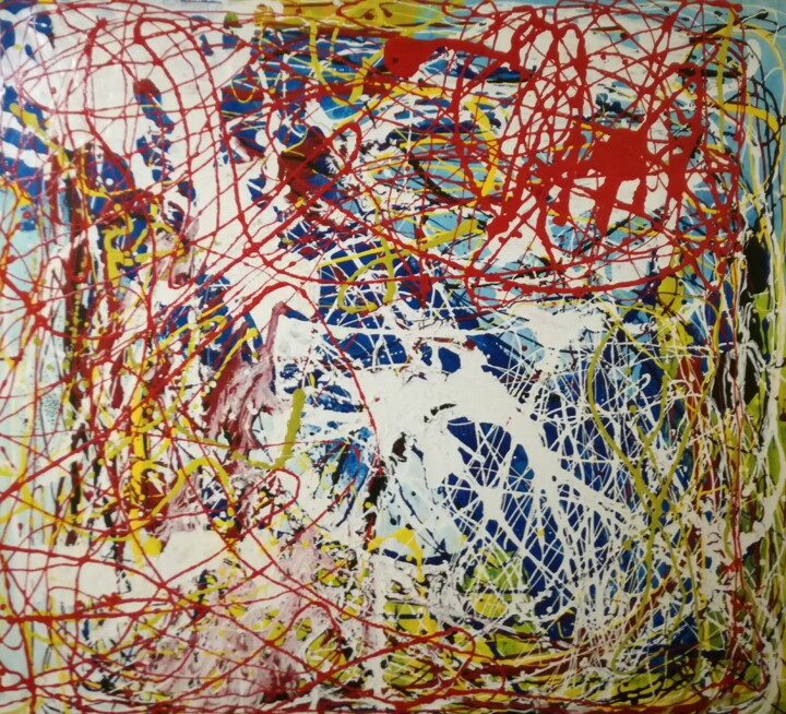 Peinture intitulée "Progresso" par Roberto Fradale, Œuvre d'art originale, Émail Monté sur Châssis en bois