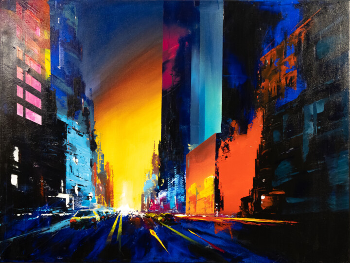 "Urban Rhapsody" 绘画, 23.6x31.5 in