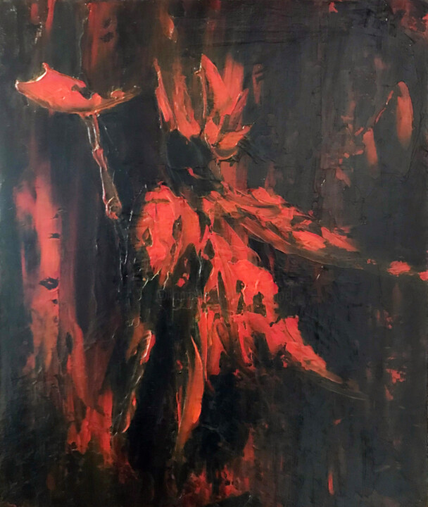 Abstrait/Soir de Carnaval 绘画, 19.7x15.8 in