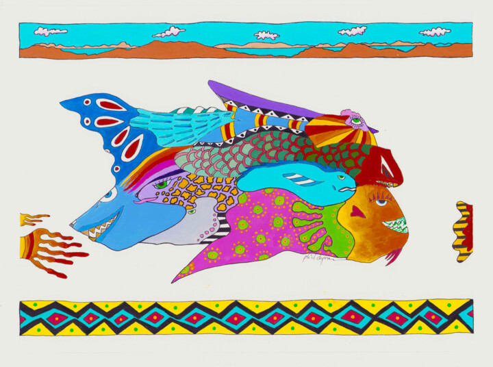Dinner Dreamscape 绘画, 3.9x5.5 in