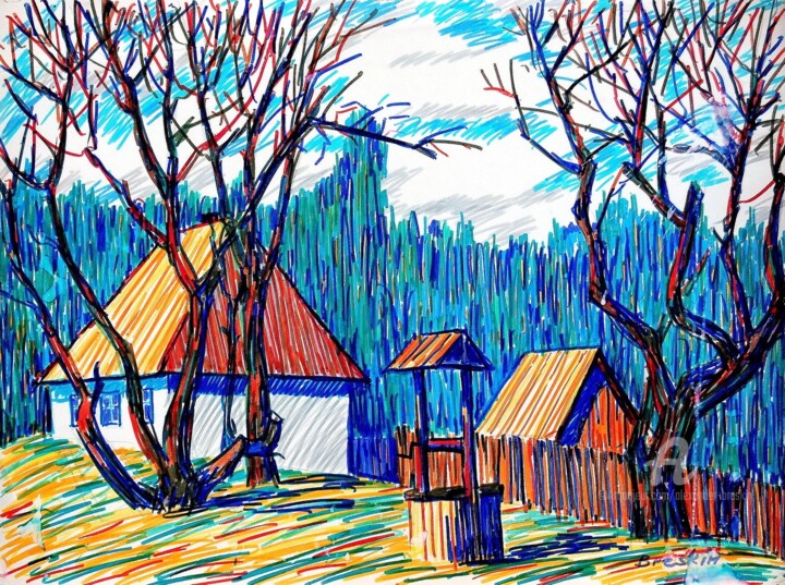 Солнечный день 绘画, 17.7x23.6 in