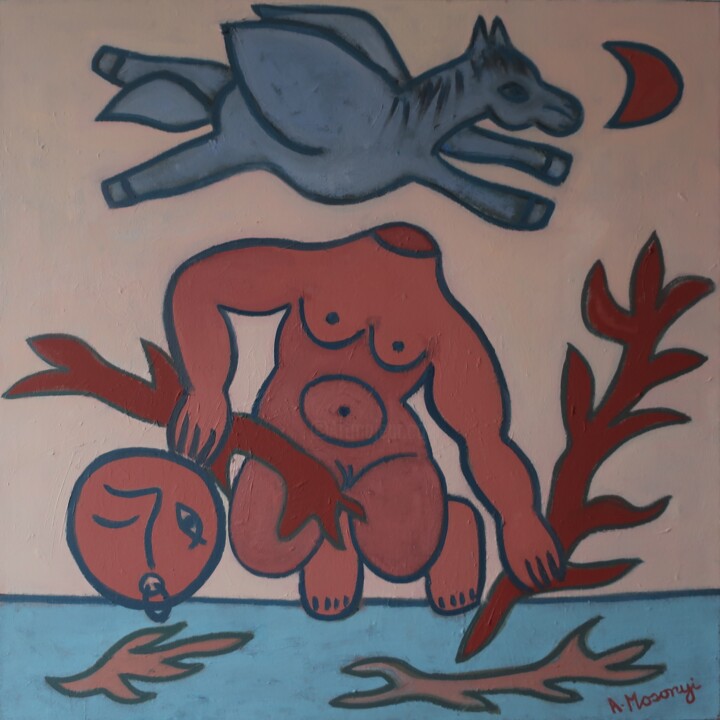 LA NAISSANCE DU CORAIL 绘画, 31.5x31.5 in