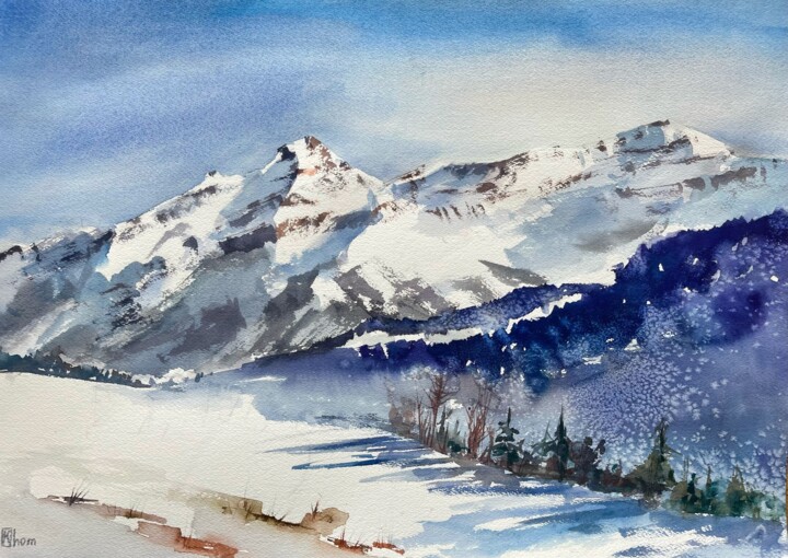 Swiss Alps. Winter, Painting by Liliya Khomyakova (Artelida
