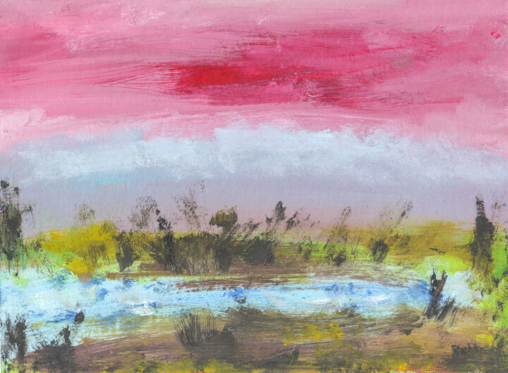 Swamp 绘画, 42.9x58.3 in