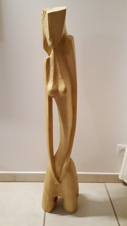 Scultura intitolato "Ronde et anguleuse" da Max Bernard, Opera d'arte originale, Legno