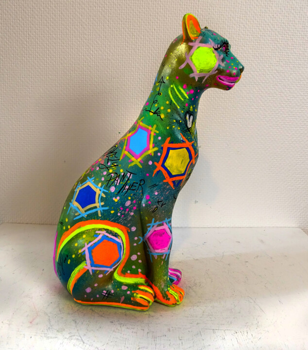 Panther Sculpture Pop Art My Pretty Leopard Statue Unique 雕塑, 9.1x3.9 in