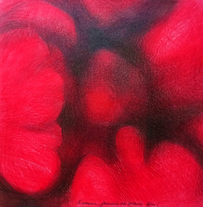 Dessin intitulée "Une fleur de l'infi…" par Corinne Courlet, Œuvre d'art originale, Crayon