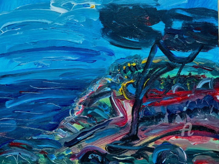 Schwarzer Windflüchter 绘画, 9.5x11.8 in