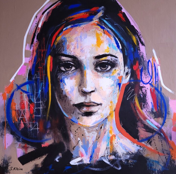 Peinture intitulée "Inès" par Sébastien Klein, Œuvre d'art originale, Acrylique Monté sur Châssis en bois