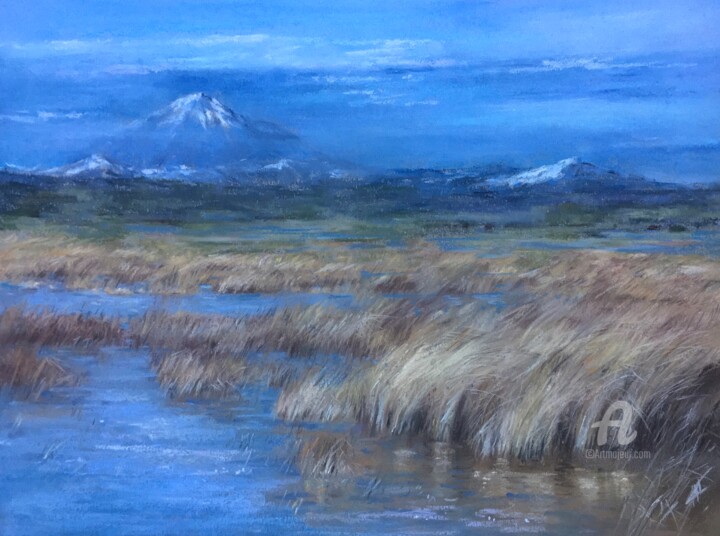 Painting titled "Swampscape" by Irene_art, Original Artwork, Pastel