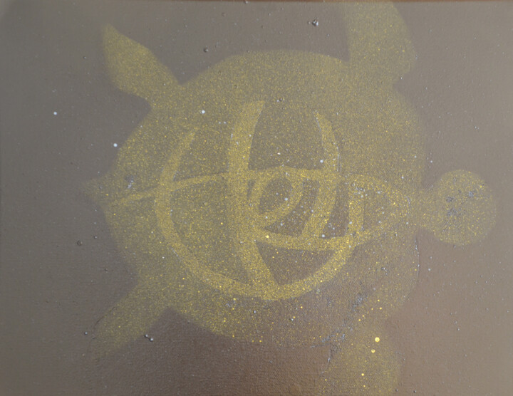 Message in the turtle 绘画, 13x16.1 in