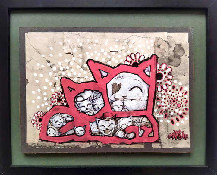Red Family 图画, 7.1x9.8 in