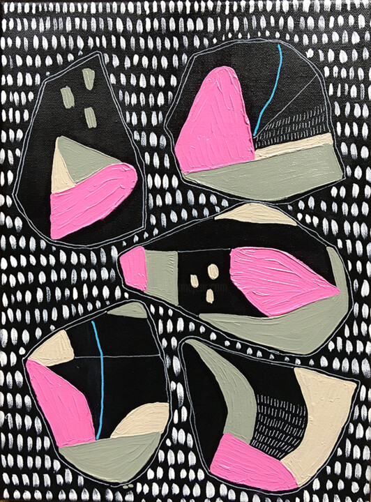 Peinture intitulée "Pink Abstraction" par Marcin Waska, Œuvre d'art originale, Huile