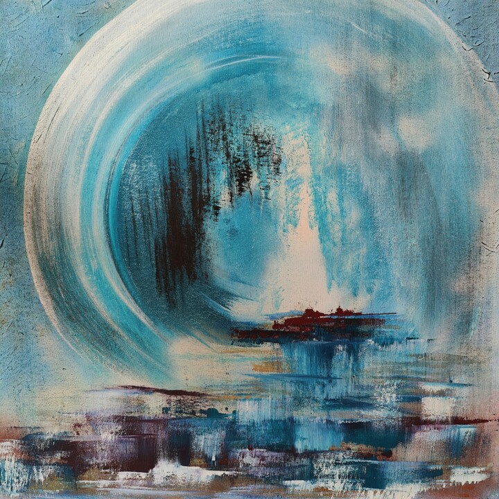 Painting titled "Walking the moonlit…" by Atignas Art, Original Artwork, Acrylic