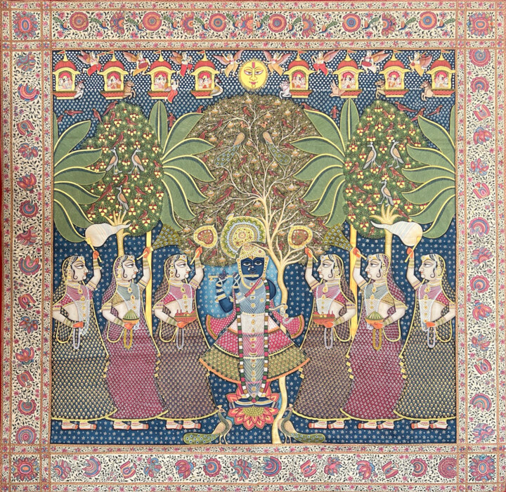 Painting titled "Pichwai Painting (…" by Kailesh Jee, Original Artwork, Acrylic