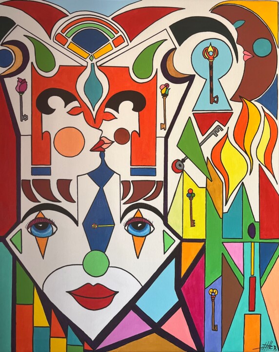 Peinture intitulée "Keys" par Philippe Seigle, Œuvre d'art originale, Acrylique Monté sur Châssis en bois
