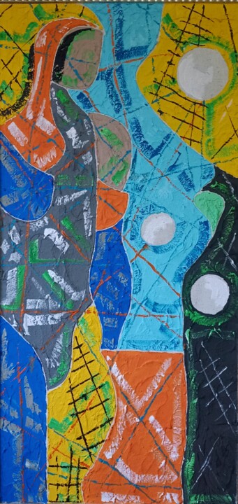 Painting titled "soleil blanc" by Karel Liefooghe, Original Artwork, Acrylic