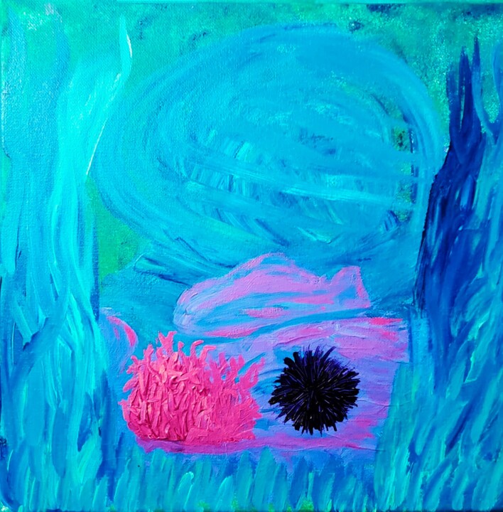 Aquatic Abstraction 绘画, 12x12 in