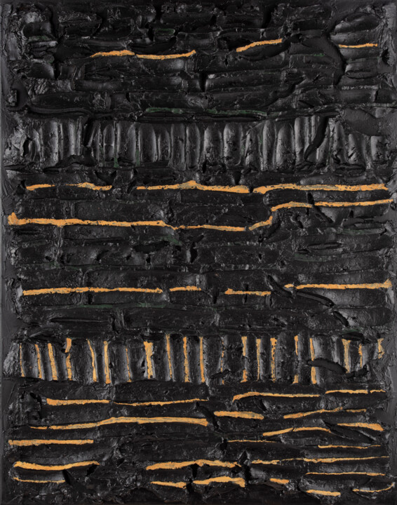 Ocre d'ondes 绘画, 36.2x28.7 in