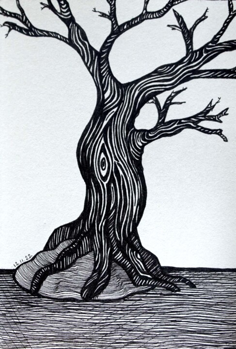 Drawing titled "A tree" by Margot Thuy, Original Artwork, Marker