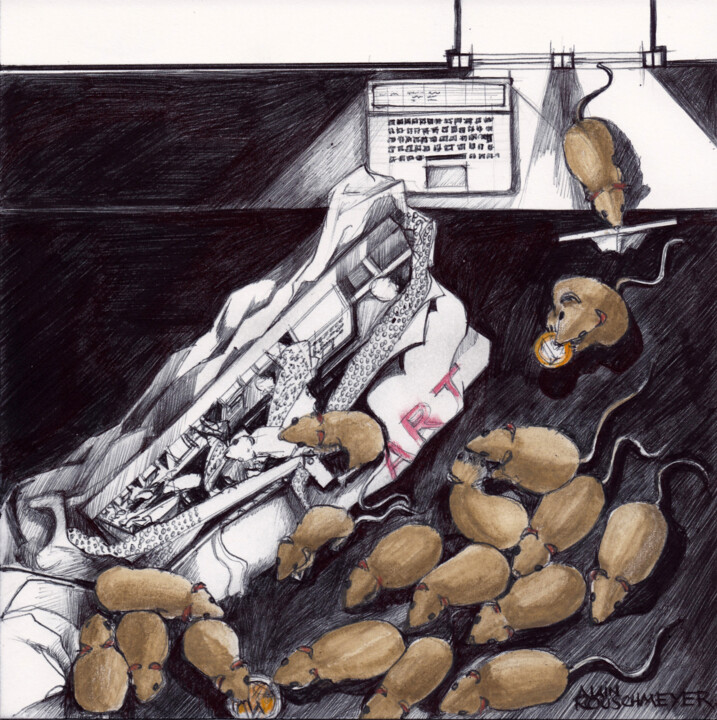 LA COUR DES RATS - le plan 图画, 7.9x7.9 in