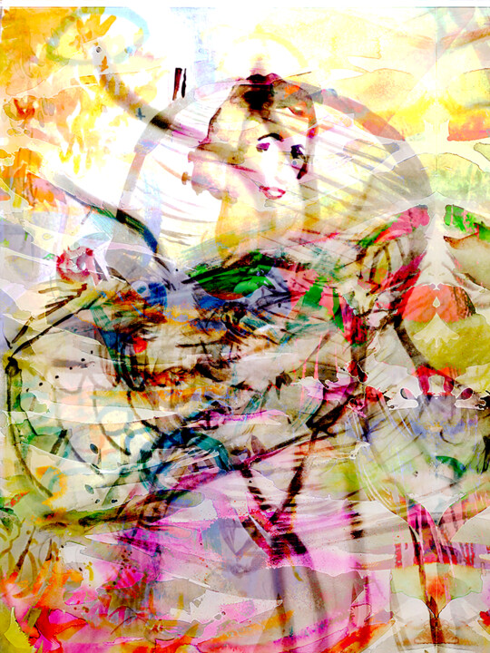 Painting titled "Sinbads Satyr 2" by Tinge, Original Artwork, Watercolor