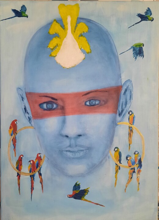 La femme aux perroquets 绘画, 27.6x19.7 in
