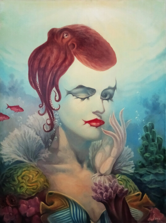 Master of disguise 60x80cm, oil painting, surrealistic artwo 绘画, 31.5x23.6 in
