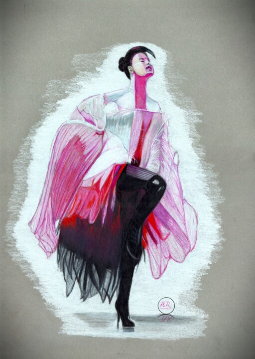 La danseuse rose 图画, 15.8x11 in