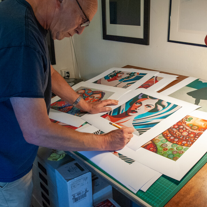 Steps of the making of the work