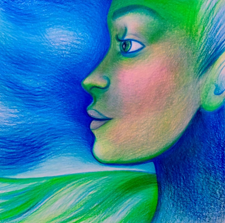 Dessin intitulée "Across Nature / A t…" par Corinne Courlet, Œuvre d'art originale, Crayon